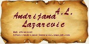 Andrijana Lazarević vizit kartica